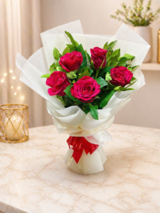 Classic Red Rose Bouquet (5 Stems)